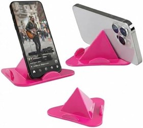 Resim Telefon Tablet Tutucu - Piramit Tasarım 3 Açılı Masaüstü Stand, iPhone ve Android Uyumlu, Ofis, Online Ders ve Toplantılar İçin, 4-11 İnç (1, Pembe) 
