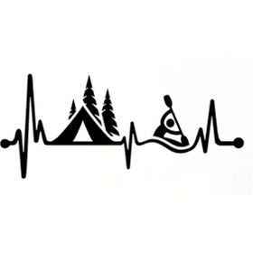 Resim Genel Markalar Kamp Çadırı Kayık Kalp Atışı Sticker 20 X 8 Cm 
