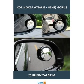 Resim Letsii Iç Bükey Kör Nokta Ayna Seti 2'li Kapsamlı Görüş Açısı 