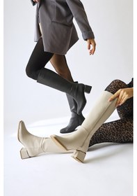 Resim Miami Siyah Küt Burunlu Çizme 001 