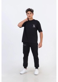 Resim Zekids Erkek Çocuk Pamuklu Oversize Tshirt-11793-siyah Siyah 
