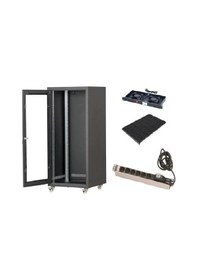 Resim Setrack 26u 19'' 600x600 Rack Kabinet+sabit Sabit Raf+fan Modülü+grup Priz 