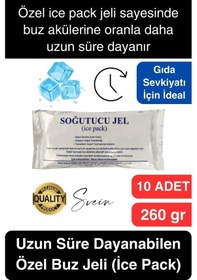 Resim 10 Adet 260 Gr Soğutucu Jel Poşet Buz Aküsü Yolculuk Seyahat Yiyecek İçin Uygun Uzun Süre Dayanım Çok Renkli 