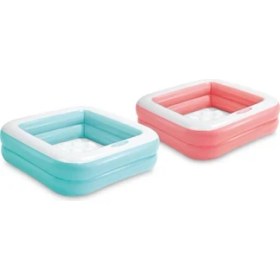 Resim Şişme Taban Mini Kare Havuz 86X86X25 cm Mavi 