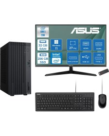 Resim Asus Expertcenter P500MV Intel® Core™ Ultra 5 210H 4.8ghz Aı 32GB Ddr5 256GB SSD 27" 120Hz Intel® Intel® Graphics WIN11PRO Mini Tower Masaüstü Bilgisayar E52108512B0DP11+ZETTAUSBBELLEK 