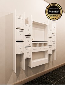 Resim rafineritasarım ELİPS Posta Kutusu MDF 12 ' Lİ BEYAZ 