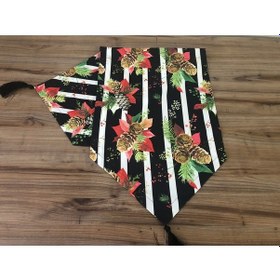 Resim Çizgili Kozalak Yılbaşı Desenli Runner Çok Renkli 