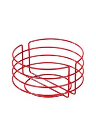 Resim Edora Home Kırmızı Paslanmaz Yuvarlak Ekmek Sepeti Makrome - Çok Amaçlı Metal Kırmızı 