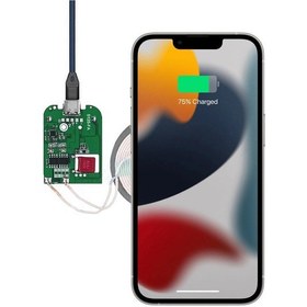 Resim Kablosuz Şarj Modülü Type C 15w Qi 9v 1.5a Mobil Akıllı Telefon Oyuncak Pil Şarj Transmiter 
