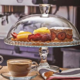 Resim Romans Kek - Pasta Sunum Fanusu Patisserie Ayaklı- Cam (32 Cm) 