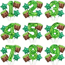 Resim 40-Inç Yeşil Piksel Madenci Folyo Balon Seti, Büyük Polyester Film Madencilik Temalı Sayı Balonları, Piksel Küp Video Oyunu Doğum Günü Partisi Süslemeleri 1-9, Temalı Etkinlik Aksesuarları, Piksel Tasarım, Dayanıklı Parti Dekoru, Temalı Etkinlik Süslemeleri, Temalı Etkinlik Planlayıcıları 