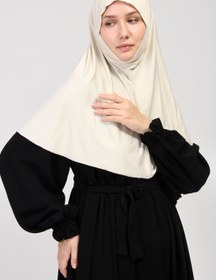 Resim manolyaşal islamic hijab Pratik Eşarp Peçeli-peçesiz Hazır Türban Sufle Krem 