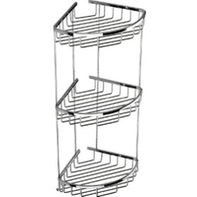 Resim Duxxa A.503 Krom 3'lü 19*19 cm Oval Köşe Şampuanlık 
