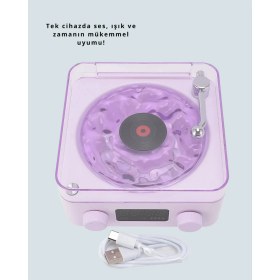 Resim S'82 Retro Pikap Tasarımlı Bluetooth Hoparlör - Projektörlü Şarjlı Lamba 