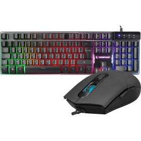 Resim Rampage Km-Rx9 Cypher Siyah USB Gökkuşağı Zemin Aydınlatmalı Fransızca / Arapça Layout Standart Oyuncu Kl 