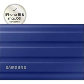 Resim Samsung Taşınabilir SSD T7 Kalkanı, 2 Tb, USB 3.2 Gen.2, 1.050 Mb/s Okuma, 1.000 Mb/s Yazma, Mac, Pc ve Akıllı Telefon Için Dış Mekan Sağlam Harici Sabit Sürücü, Mavi, MU-PE2T0R/EU 