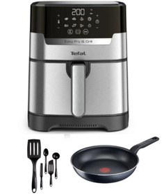 Resim TEFAL Easy Fry & Grill Precision+ Yağsız Fritöz Airfryer + Tava ve Servis Hazırlık Seti 