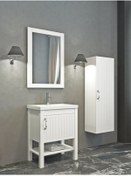 Resim NETDEKO Helen 65 cm Banyo Dolabı Beyaz (Boy Dolap Dahil ) 