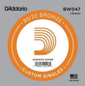 Resim D'addario Bw047 Akustik Tek Tel. 80/20 Bronze Wound. 047. Mi 