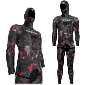 Resim Free-sub 7mm Troya Yamamoto39 Avcı Dalış Elbisesi Siyah - Gri - Kamuflaj 