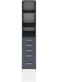 Resim Hyperion Dolap 3 Raflı 5 Çekmeceli 44x44x221 Antrasit-antrasit Antrasit 