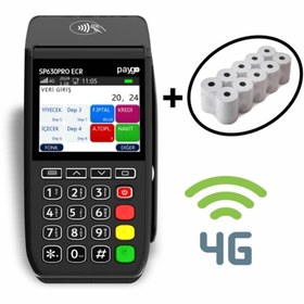Resim paygo SP630PRO ECR 4G EFT POS QR Kod ve Temazsız Özellikli Yazarkasa POS 
