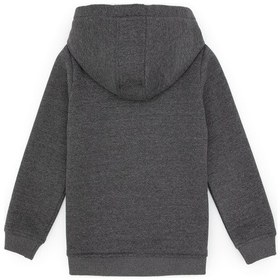 Resim U.S. Polo Assn. Erkek Çocuk Antrasit Melanj Fermuarlı Kapüşonlu Sweatshirt 50313852-VR081 