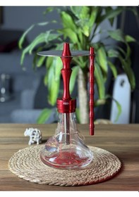 Resim Vikings Model Özel Üretim Nargile Takımı Kırmızı 
