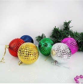 Resim Yılbaşı Top Süs 6cm 6lı Renkli Tırtıklı Top Diğer 