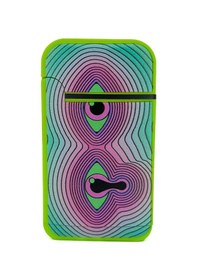 Resim Zengaz Cool Tasarım Jet Alev Çakmak - Trippy Melting Eye Yeşil 
