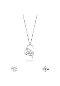 Resim Union Swarovski Zirconia Kadın Kalpgözü Tektaş Gümüş Kolye 