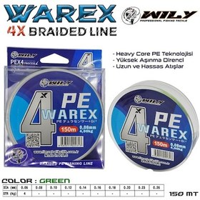 Resim Wily Warex 4 Kat İp Misina 100 Mt Yeşil 0,23 