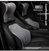 Resim Honeybeeshop Gri 1 Başlık 1 Bel Desteği Ergonomik Araba Boyun Yastığı Ve Bel Desteği Seti Uzun Sürüş Konforu İçin Yüksek Kaliteli Dolgulu 