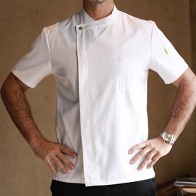 Resim 1 Adet Şef Ceketi - Koyu Gri/Siyah - Nefes Alabilen Arka Yaka, Düğmeli Ön Plaketli, Makinede Yıkanabilir Profesyonel Mutfak Giysisi - Ev ve Restoran İçin Unisex Şef Üniforması - Rahat Kesim, Aşçı Giyimi 