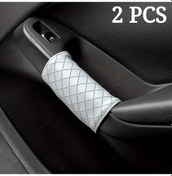 Resim Chuangyinshop Grey 2pcs Araç Kapı Kolu Eldivenleri Kaydırmaz Tutacaklar Aşınma Koruma Çoğu Araca Uygun 