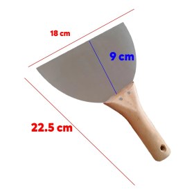 Resim Nzb 1 Adet Ahşap Saplı Metal Macun Spatula Temizlik Boya Sıva Kazıma Harç Karıştırma Ispatulası 18 cm 