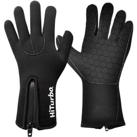 Resim Hiturbo 3Mm Neopren Eldivenler, Sörf, Kano, Şnorkel, Yelken, Tekne için Mükemmel - Maksimum Dürüstlük için Beş Parmak Tasarımı 