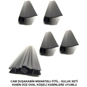 Resim Siyah Duşakabin Mıknatıs Ve Suluk Fitili 200 Cm Duşakabin Için 