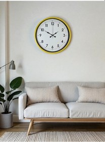 Resim 36 Cm Sarı Modern Dekoratif Duvar Saati Çok Renkli 