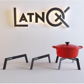 Resim 29 Cm Latnox OX+ Kamp Ocağı - Ateş Üstü Izgara - Kamp Malzemesi Siyah 