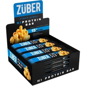 Resim ZÜBER Fındık Ezmeli Yüksek Protein Bar 45g X 12 