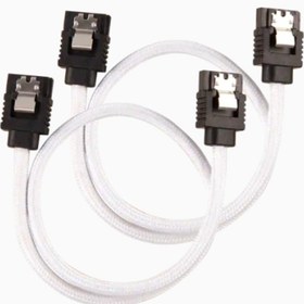 Resim CORSAIR CC-8900248 Premium Sleeved SATA 6Gbps 30cm Cable — White 