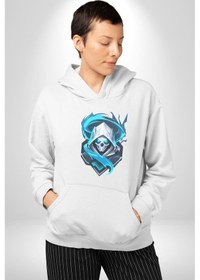 Resim Buzların Efendisi Kurukafa Kadın Erkek Beyaz Kapüşonlu Sweatshirt Hoodie Beyaz 
