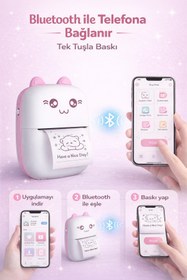 Resim Weskam Mini Taşınabilir Termal Yazıcı Bluetooth Şarjlı Telefona Bağlanan Mürekkepsiz Foto Yazıcı 