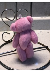 Resim Sevimli Göbekli Oyuncak Peluş Ayıcık Anahtarlık Uyku Arkadaşı Hediyelik 9 Cm PEMBE 