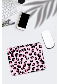 Resim Pembe Leopar Desenli Mouse Pad Mousepad 