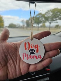 Resim hebmeyy Ahşap Dog Mama Araba Süsü Dikiz Aynası Süsü Hediyelik Eşya Oto Aksesuar 