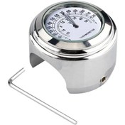Resim 22-25mm Motosiklet Saati Termometre Sıcaklık Göstergesi Su Geçirmez Motosiklet Thermometer White Diğer 