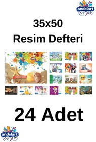 Resim andelart Resim Defteri Spiralli Karton Kapak 15 Yp 35x50 24 Adet 