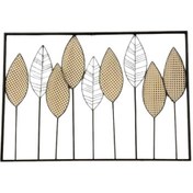 Resim T.concept Dekoratif Şık Yaprak Desenli Metal Gold Tablo 100 Cm 